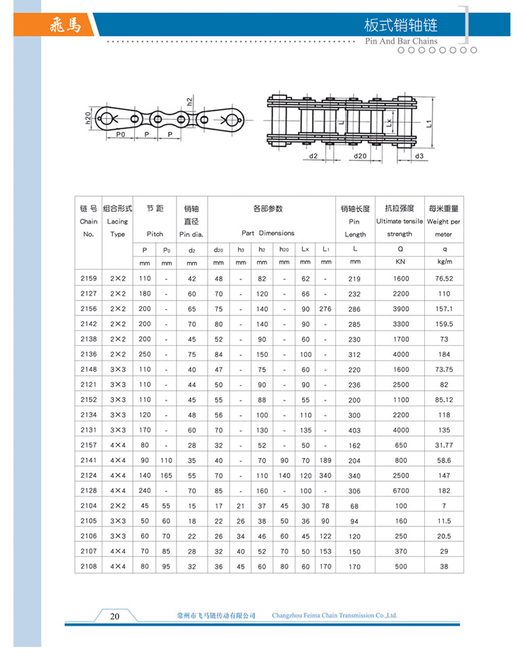 板式銷軸鏈