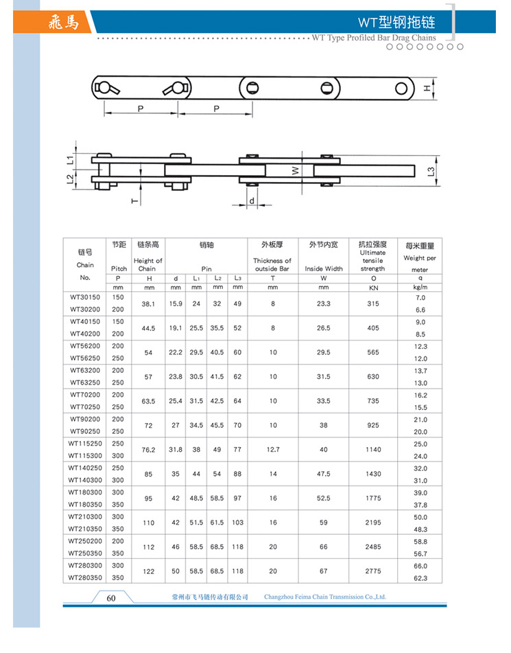 WT型鋼拖鏈